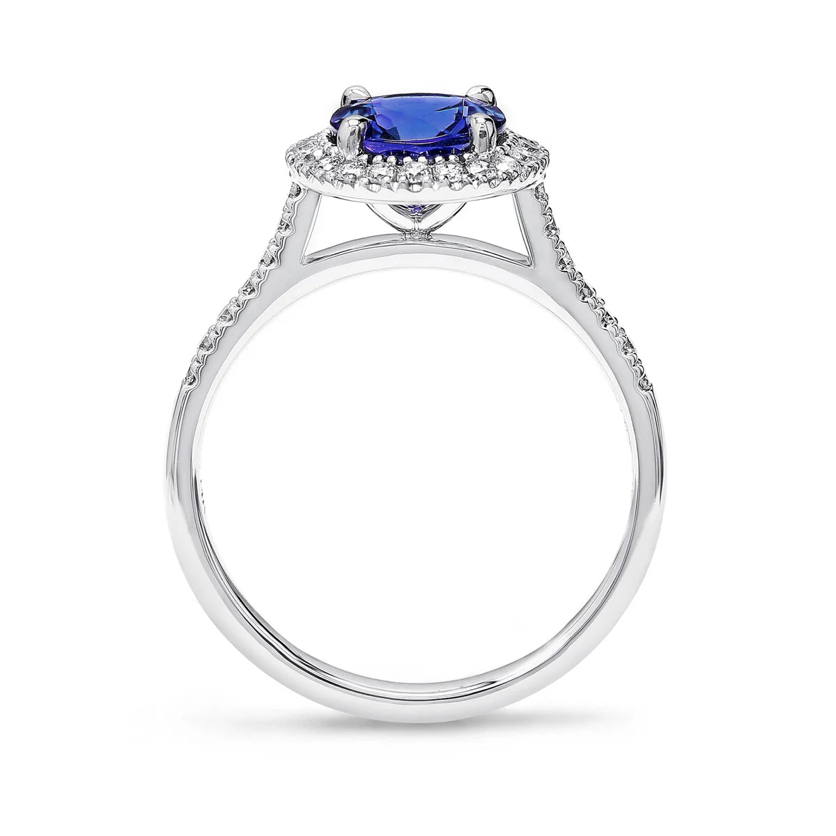 Microset Halo Tanzanite Ring