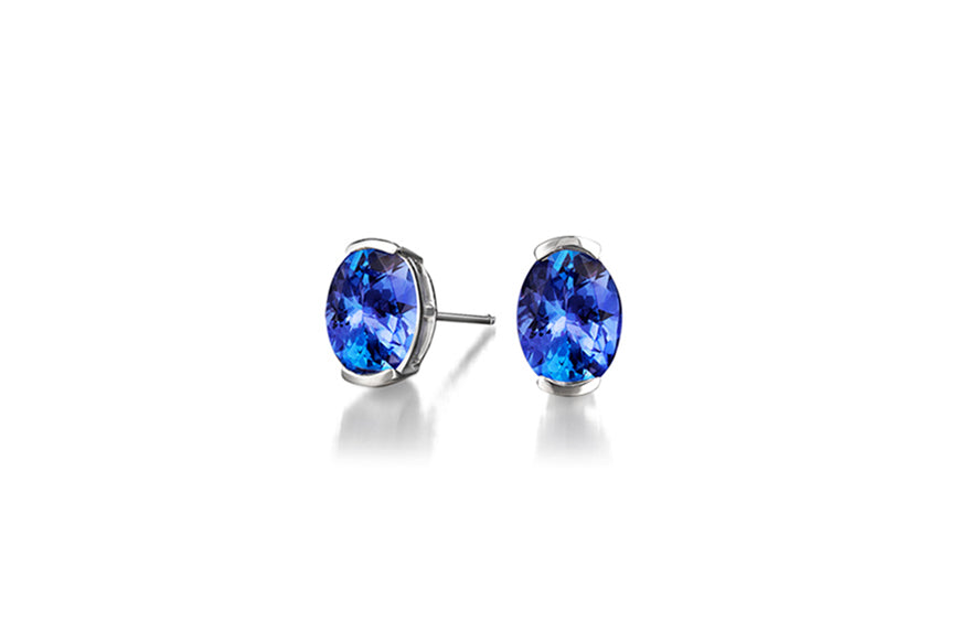 Oval Tanzanite Studs
