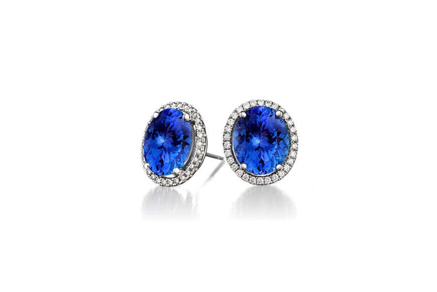 Oval Halo Earrings