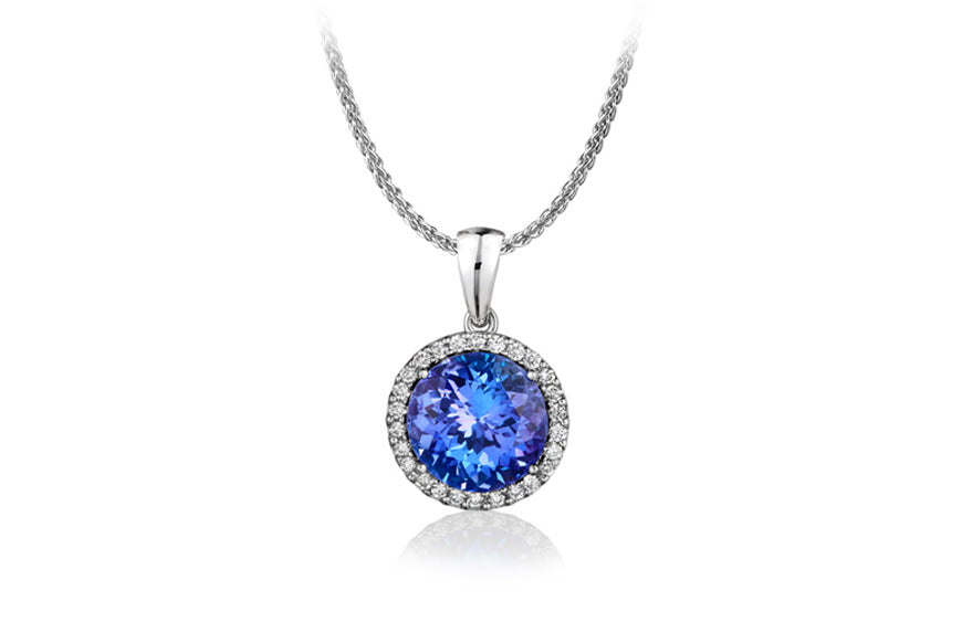 Round Micro Set Halo Pendant