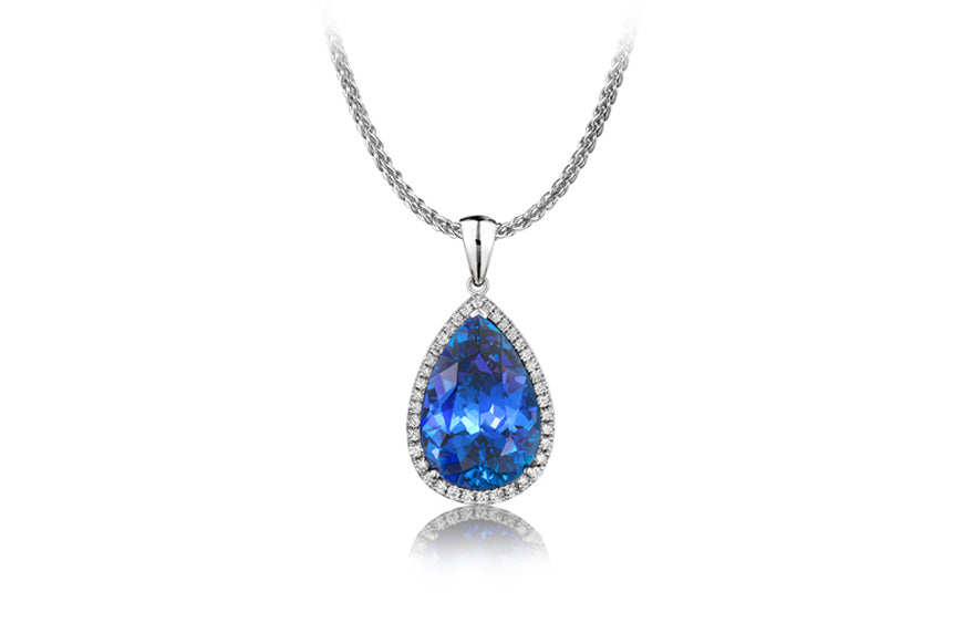 Pear Micro Set Halo Pendant
