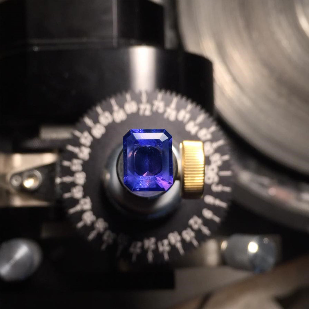 Close up of an Polished Loose Square Tanzanite