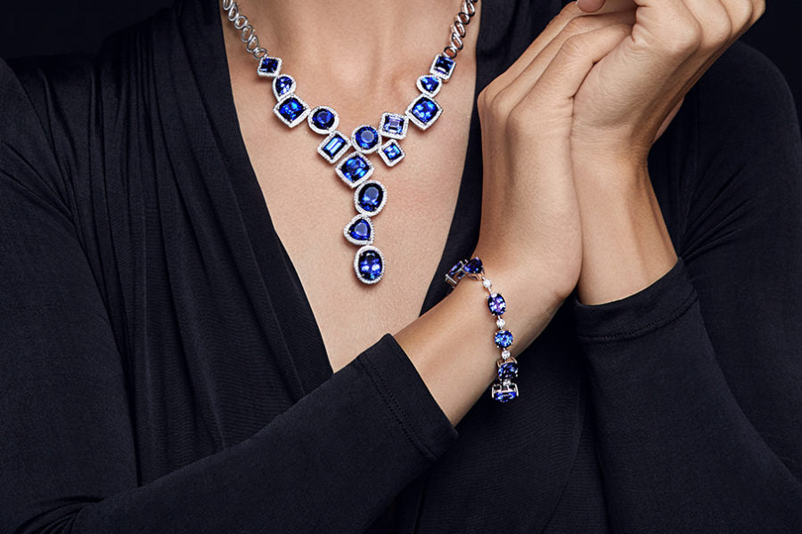 Brown is this autumns colour, and Tanzanite blue pairs so well with it