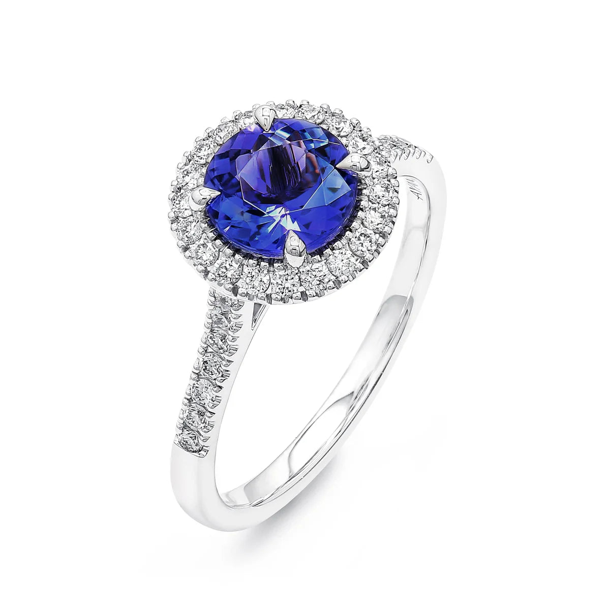 Microset Halo Tanzanite Ring