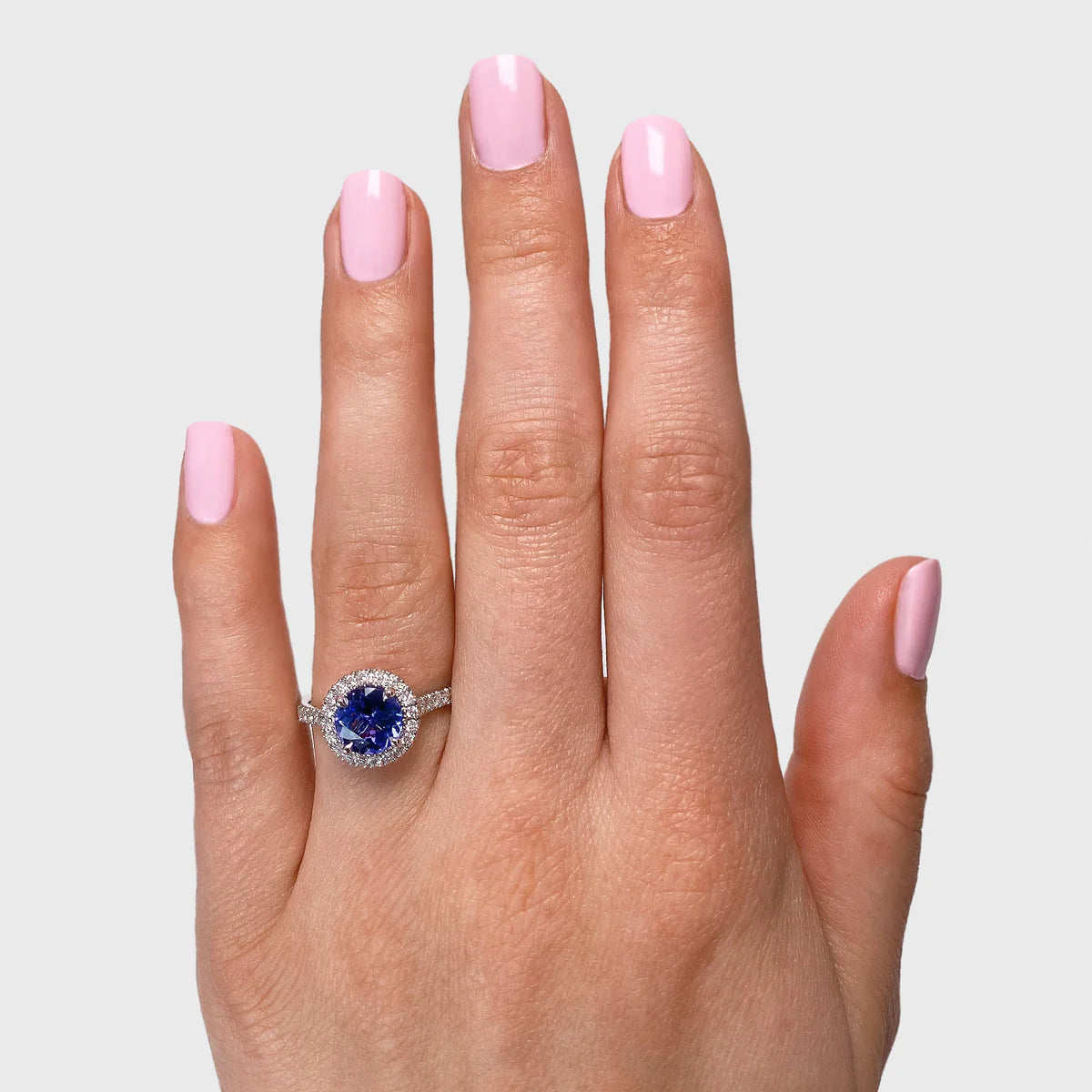Microset Halo Tanzanite Ring