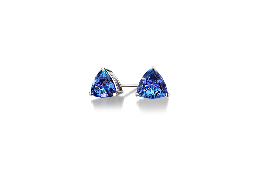 Trilliant Tanzanite Studs