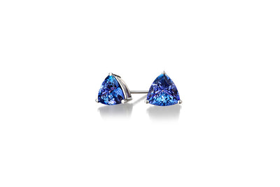 Trilliant Tanzanite Studs