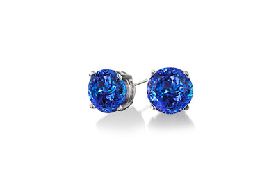 Round Tanzanite Studs