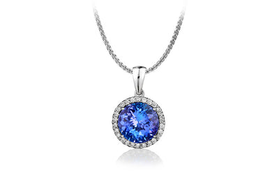 Round Micro Set Halo Pendant