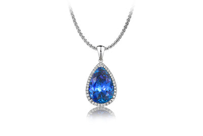 Pear Micro Set Halo Pendant