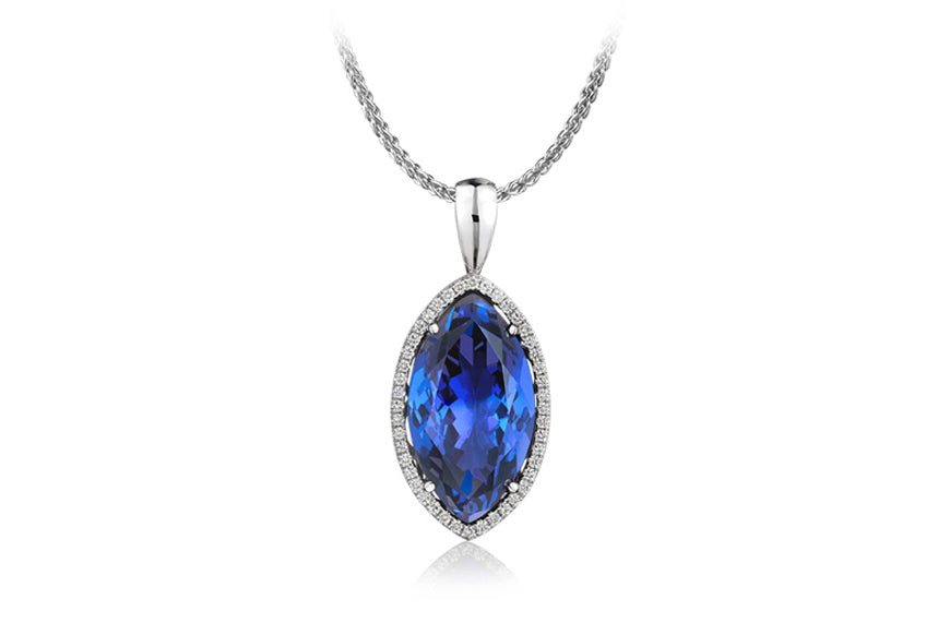 Marquise Micro Set Halo Pendant