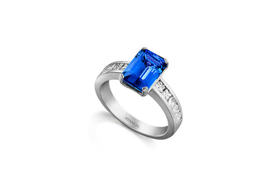 Emerald Cut Ring with Diamonds