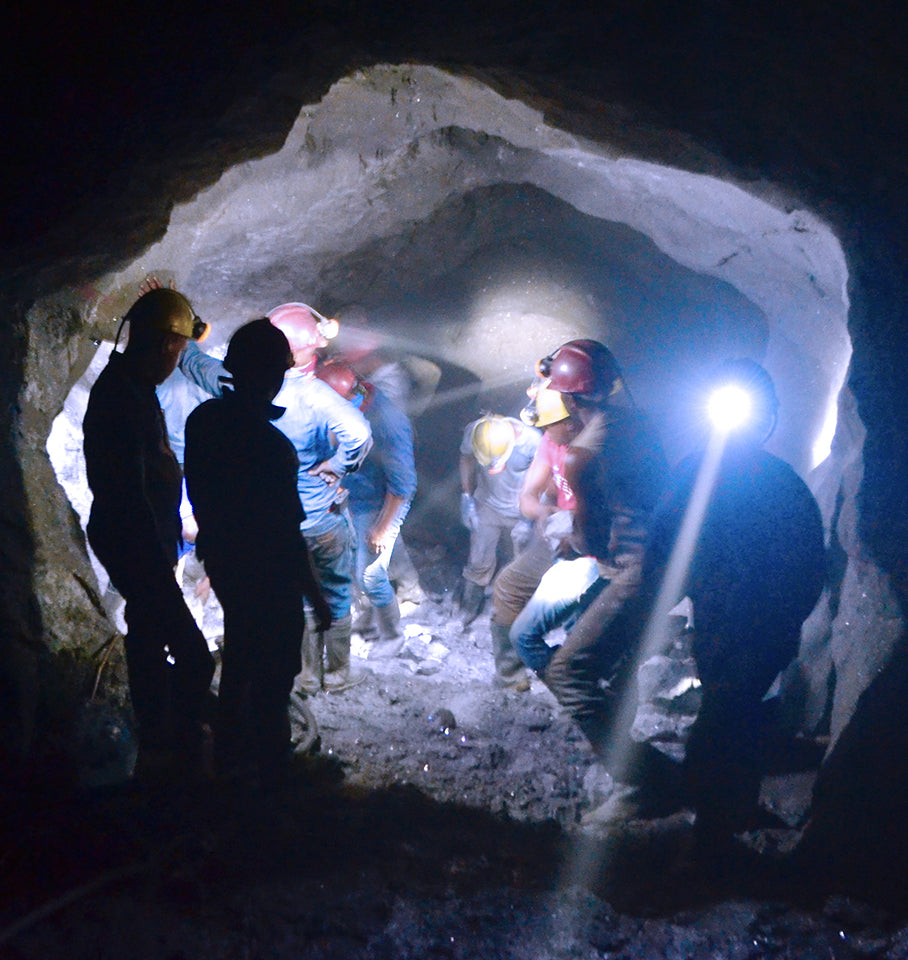 Group of mine workers, mining for Tanzanite gems